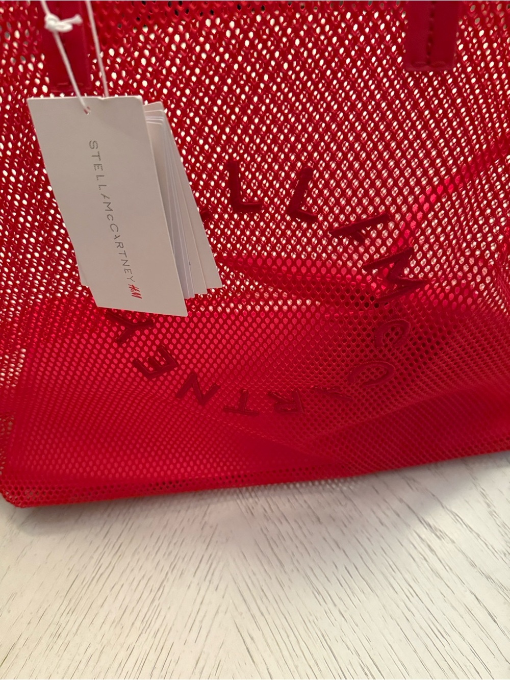 Hm Stella McCartney red large mesh tote bag - Picture 8 of 9
